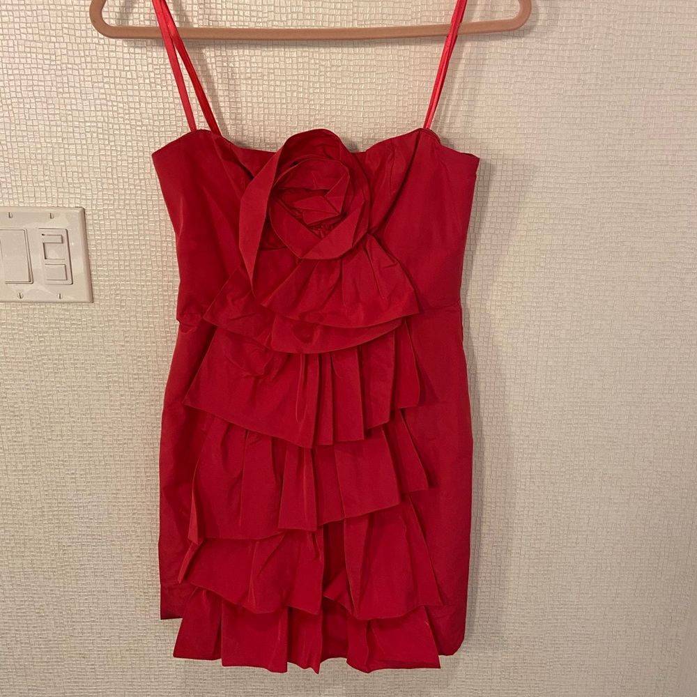 BCBG MaxAzria Pink Ruffle Formal Strapless Dress - Picture 3 of 8